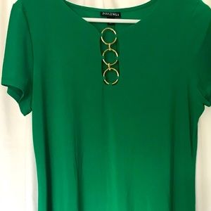 Green dress with gold detail